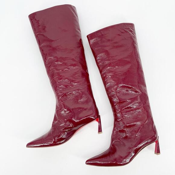 Christian Louboutin Red Patent Leather Condorocombo 55 Knee High Boot EU 37.5 - Picture 4 of 16